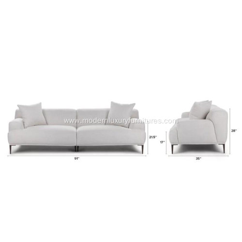 Modern Abisko Mist Gray Fabric Sofa